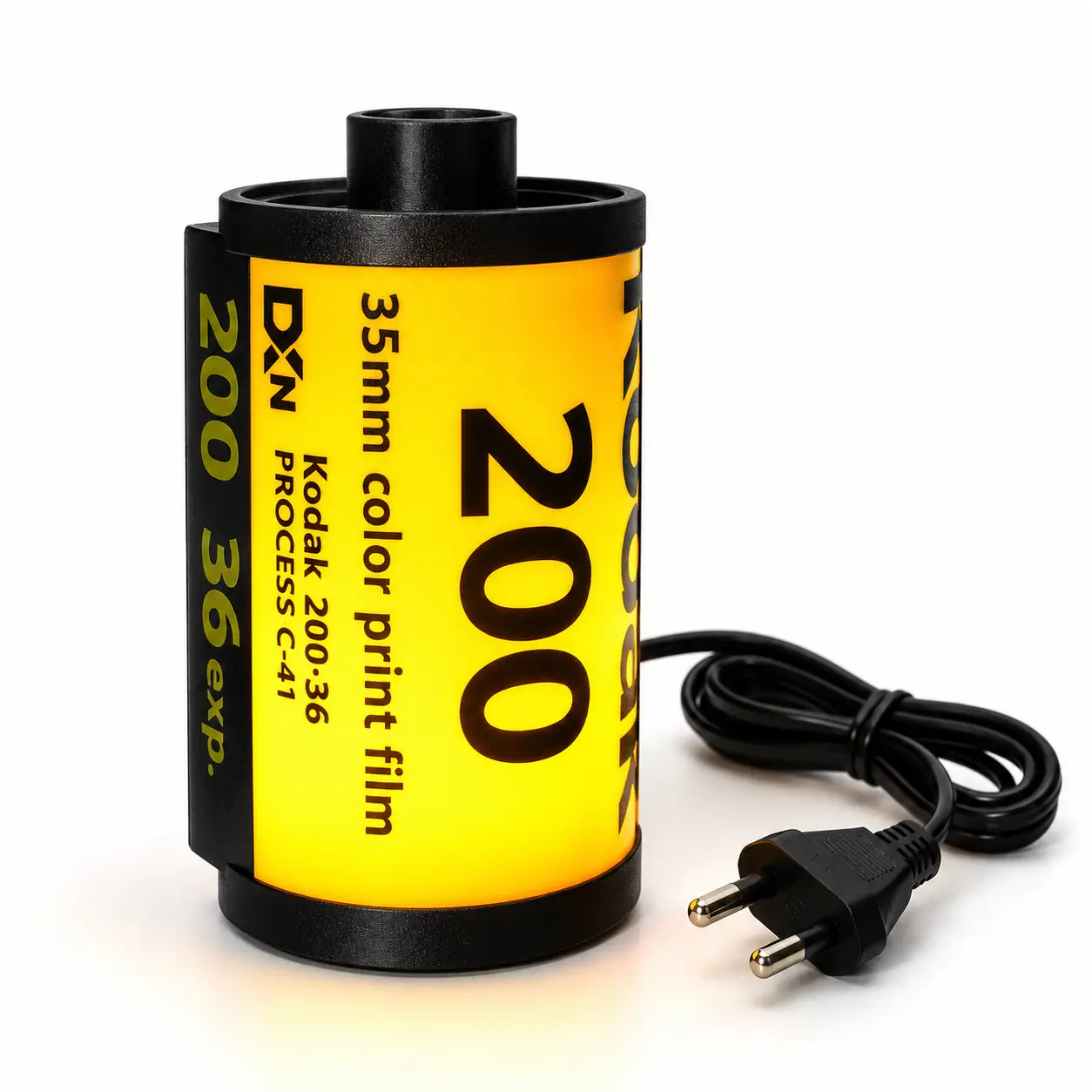 Kodak Theme 35mm Film Canister Lamp with 2 W LED, 16 cm, Yellow & Black