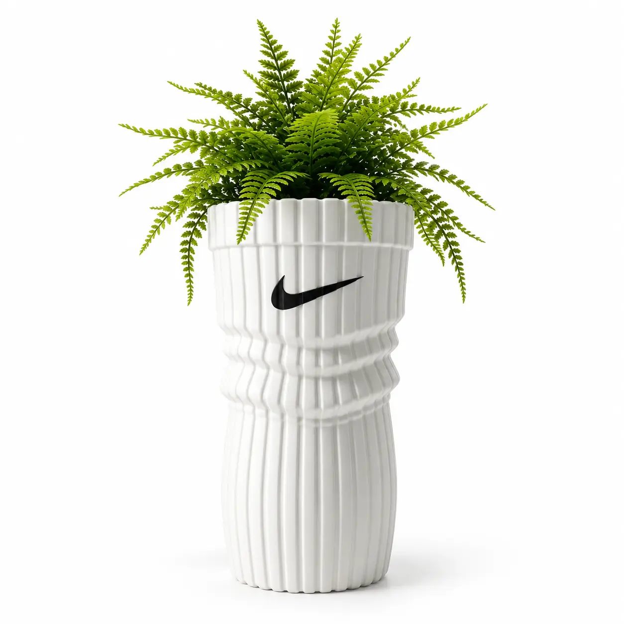 Modern Sock Ribbed Decorative Planter | Sculptural Statement Decor
